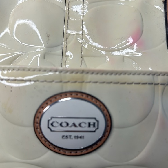 Coach Peyton Embossed Yellow Patent & tan Leather Bag, F23722 - Picture 7 of 12